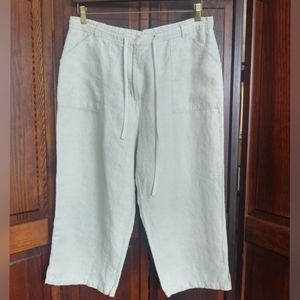 Crossroads Woman crop wide leg linen pants 16W
